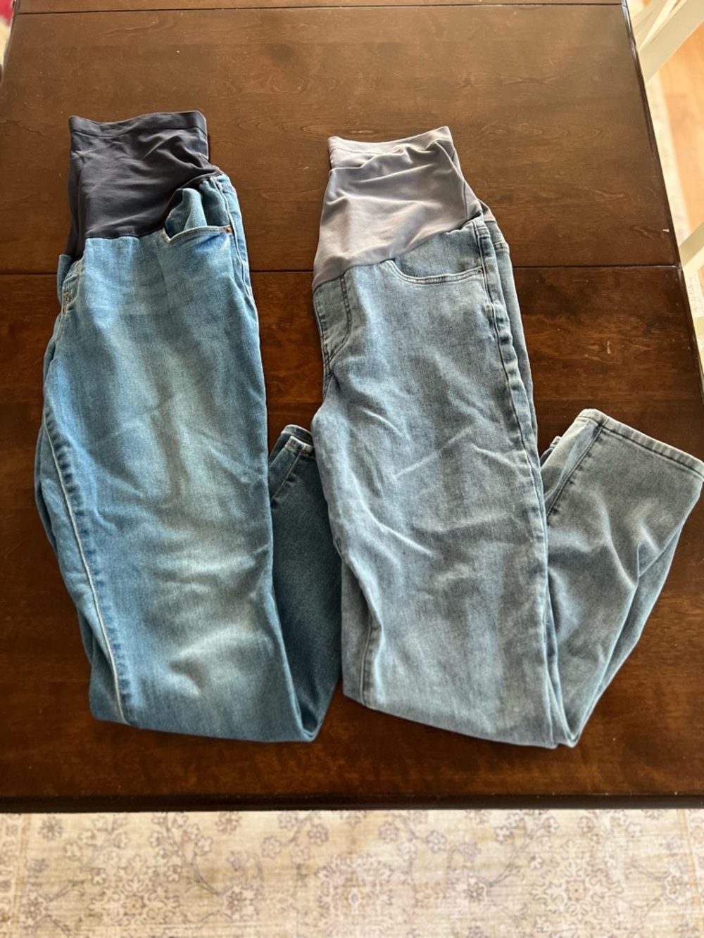 (2) Maternity Stretch Panel Blue Jeans